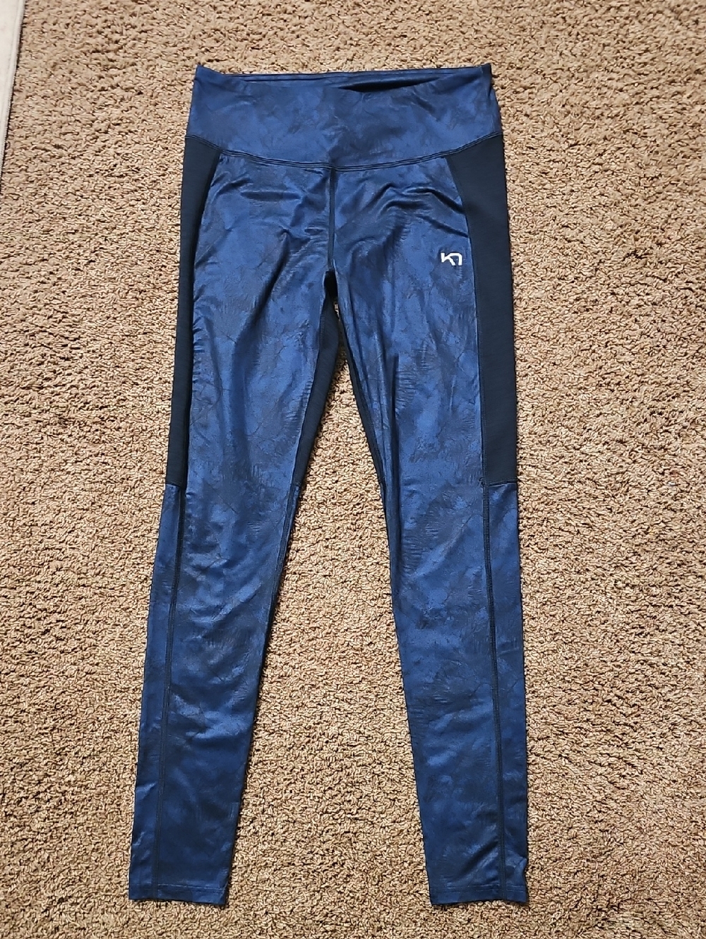 Kari Traa Navy and Black Active Leggings with Logo Tag